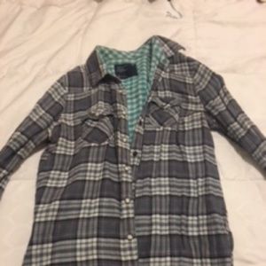Blue plaid button up